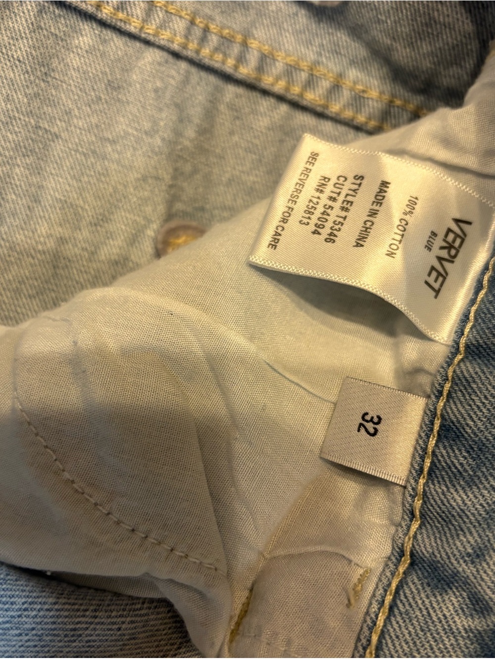 NWT Vervet Blue Leslie 90s Vintage Flare Jeans Size 32 Distressed Wide Leg - Picture 2 of 8